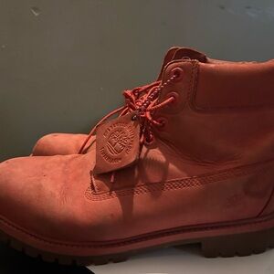 Timberland Bold Red Leather Boots